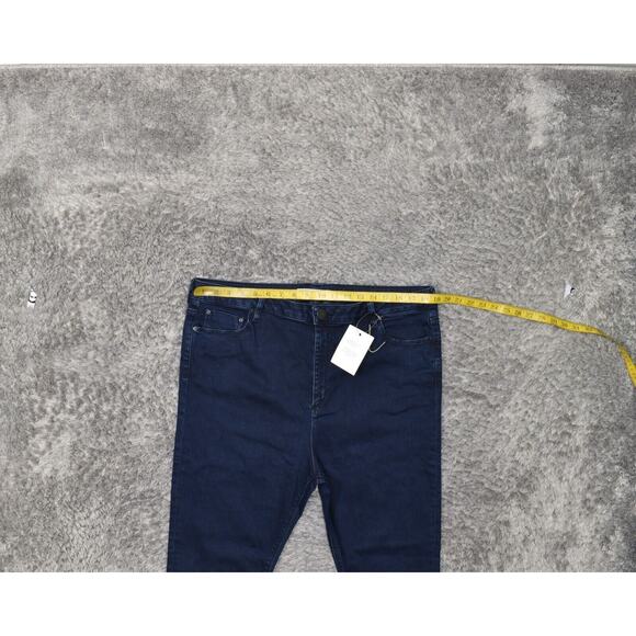 NEW Asos Women's Plus Size 20 Skinny Jeans Blue Cotton Blend Zip Solid - Picture 4 of 8